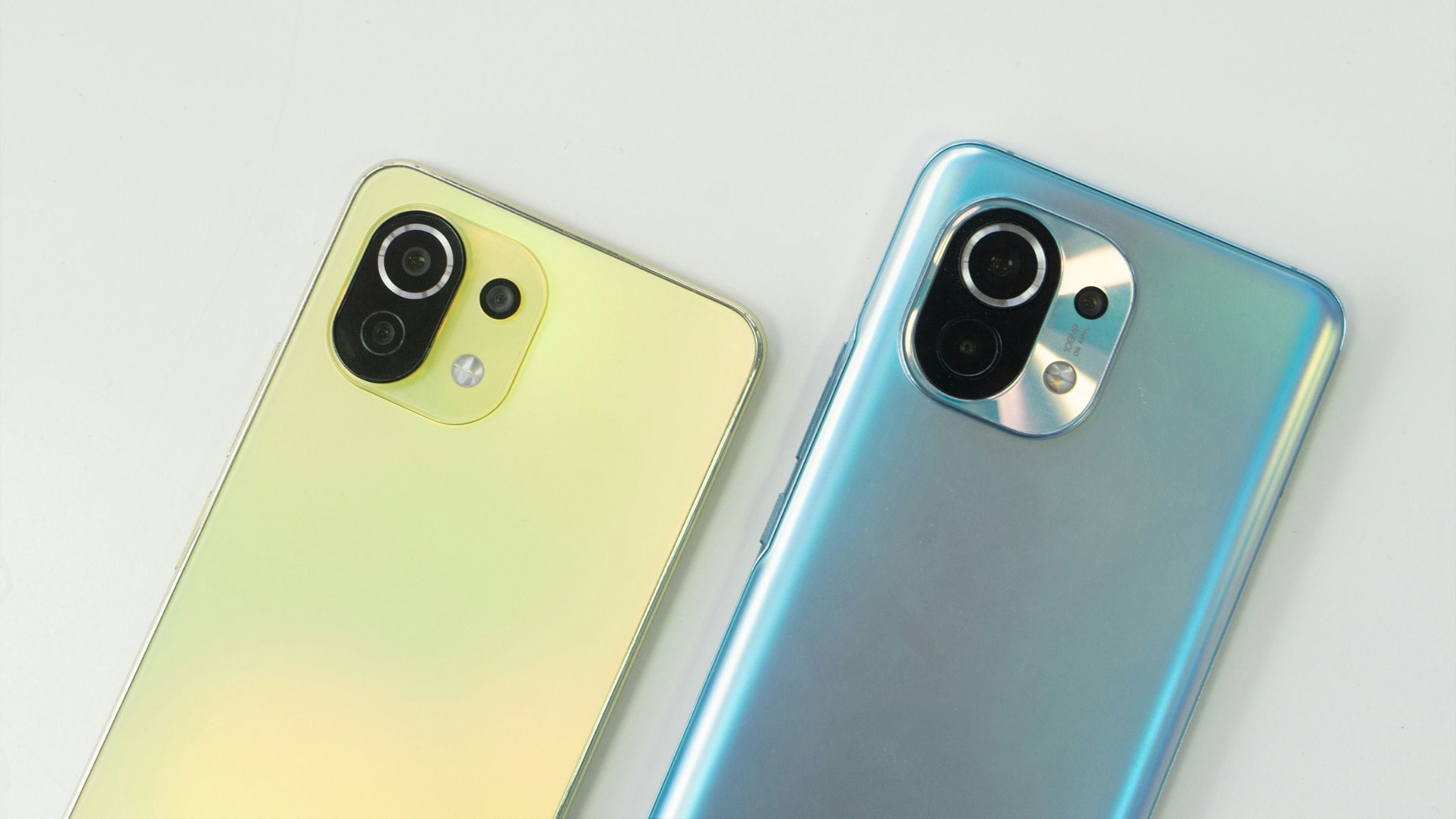 Two android smartphones in the image.
