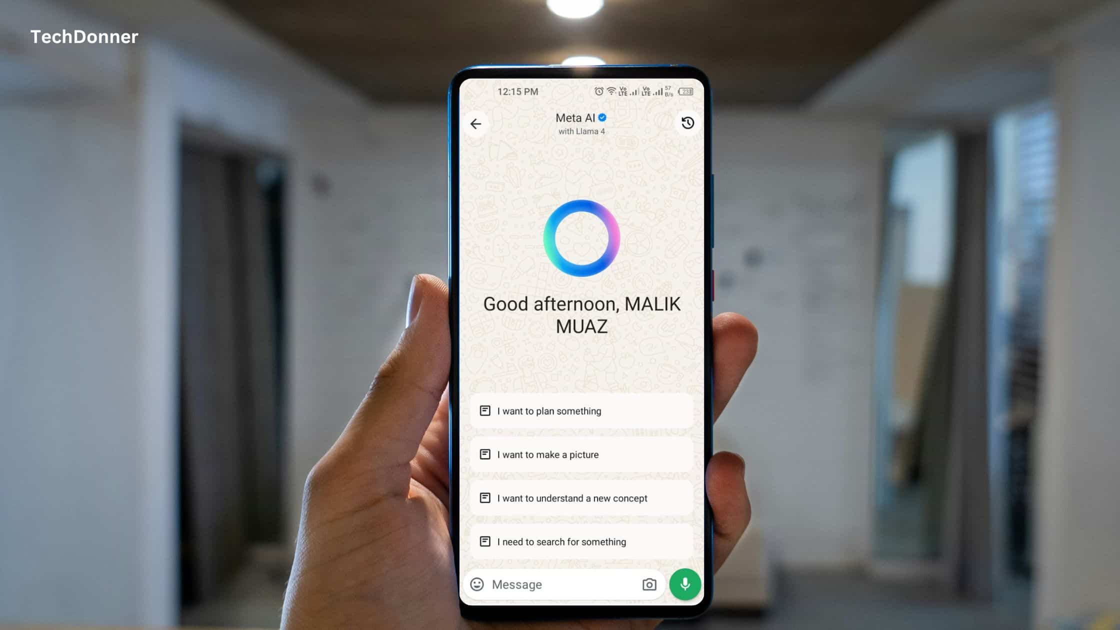 wahtsapp meta ai on mobile